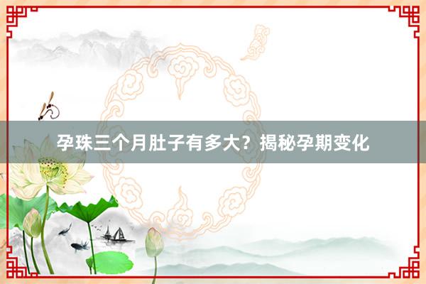 孕珠三个月肚子有多大？揭秘孕期变化