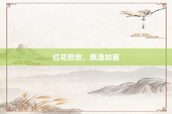 红花怒放，飘逸如画