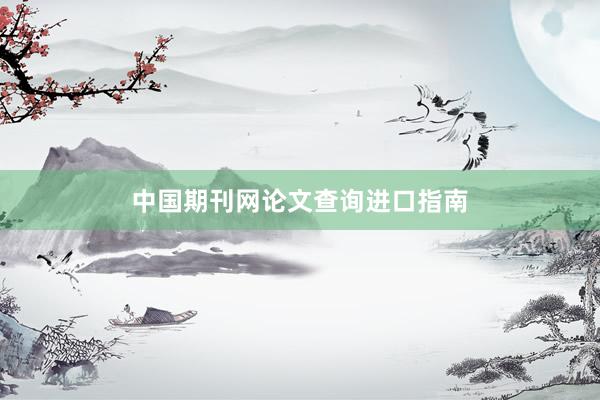 中国期刊网论文查询进口指南
